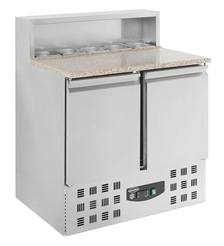 Table de préparation pour pizza à deux portes en acier inoxydable. - FRANCE CHR