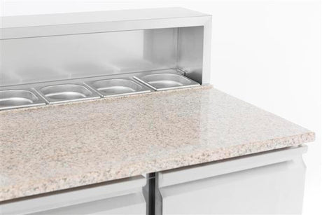 Table de préparation pour pizza à deux portes en acier inoxydable. - FRANCE CHR