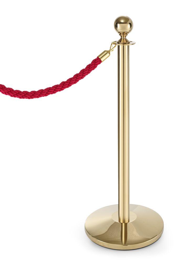 Cordes pour poteau d'accueil, HENDI, rouge avec crochet chromé, Rouge, (L)1500mm