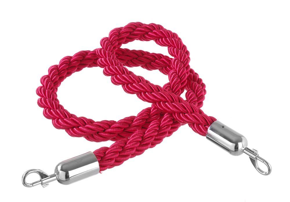 Cordes pour poteau d'accueil, HENDI, rouge avec crochet chromé, Rouge, (L)1500mm