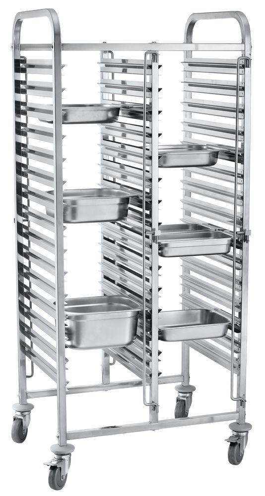 Chariot porte-plateaux double - 30 x GN 1/1, HENDI, 740x550x(H)1730mm