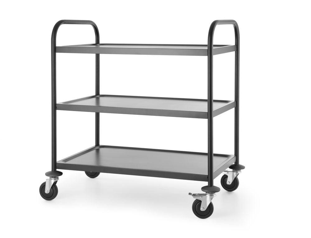 Chariot de service noir mat, HENDI, 905x585x(H)945mm