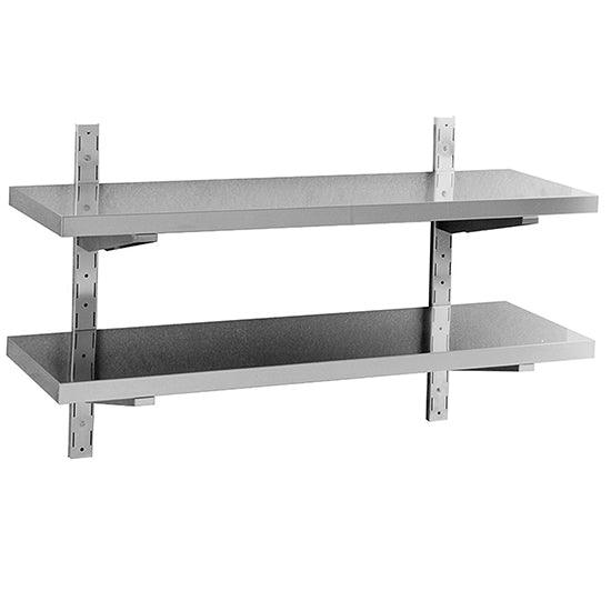 Étagère murale double 1000x400 mm avec consoles et cremaillerès