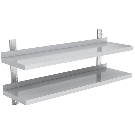Étagère murale double 2000x400 mm avec consoles et cremaillerès