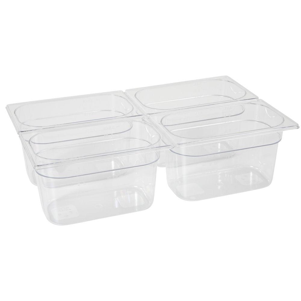 Bac Gastronorme 1/4, HENDI, Profi Line, GN 1/4, 4L, Transparent, 265x162x(H)150mm