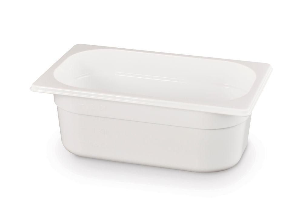 Bac gastronorme 1/4, HENDI, GN 1/4, 1,8L, Blanc, 265x162x(H)65mm