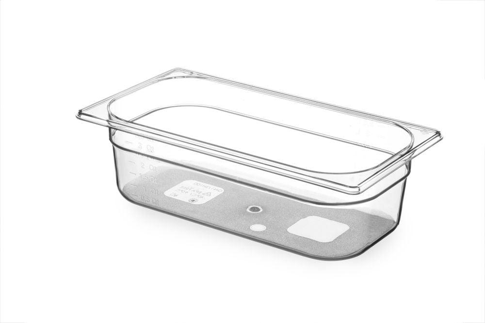 Bac Gastronorme 1/3, HENDI, GN 1/3, 4L, Transparent, 325x176x(H)100mm