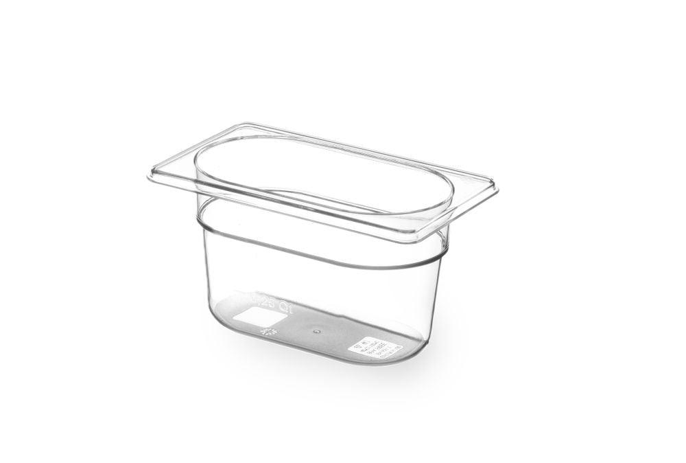 Bac Gastronorme 1/9, HENDI, GN 1/9, 0,6L, Transparent, 176x108x(H)65mm
