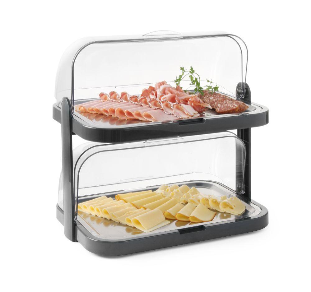 Vitrine à couvercle coulissant roll-top - double, HENDI, 440x320x(H)440mm