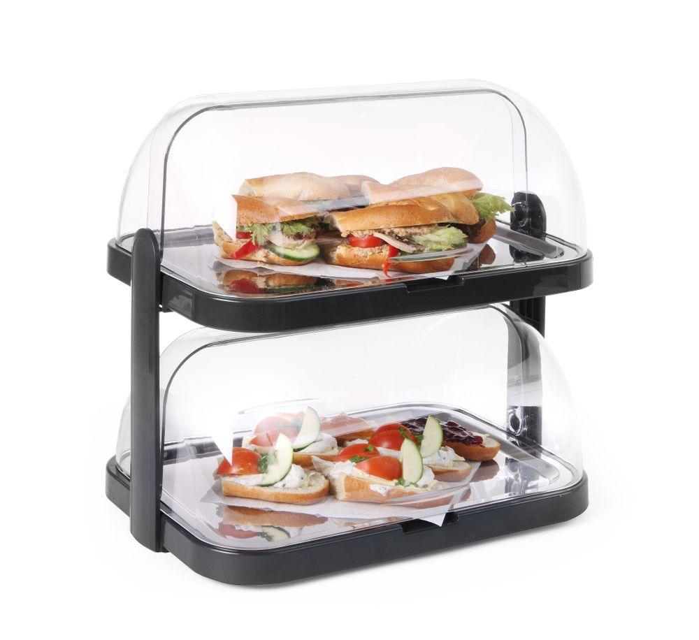 Vitrine à couvercle coulissant roll-top - double, HENDI, 440x320x(H)440mm