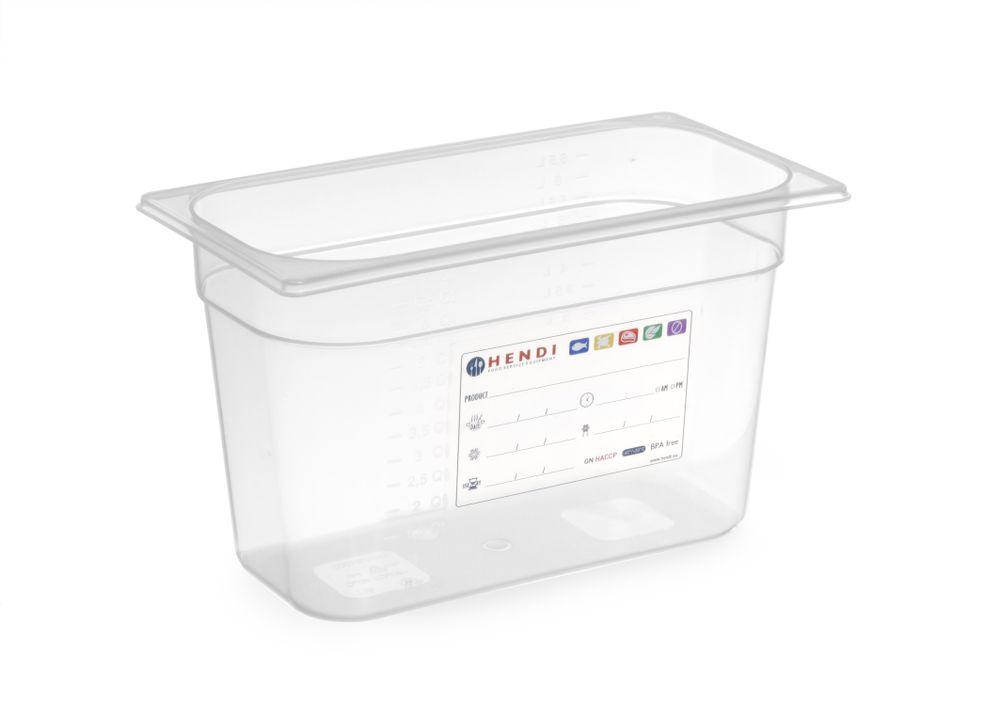 Bac Gastronorme 1/3, HENDI, GN 1/3, 7,8L, Transparent, 325x176x(H)200mm
