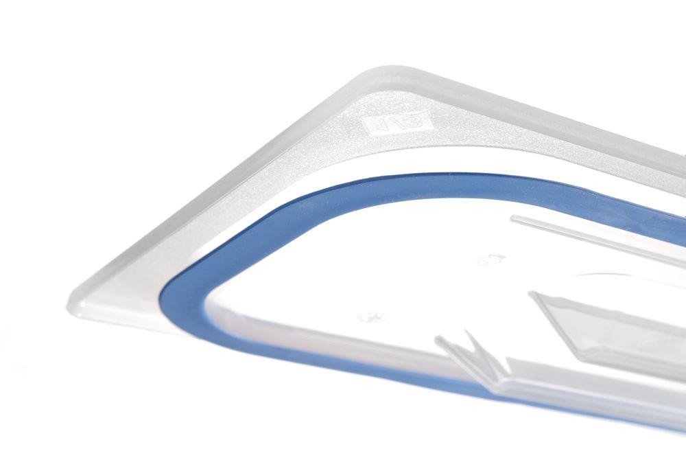 Couvercles pour bacs GN en polypropylène avec fermeture hermétique, HENDI, GN 1/4, Transparent, 265x162mm