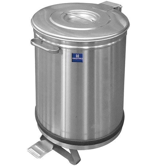 poubelle en inox sur roues avec commande à pédal, 90 litres