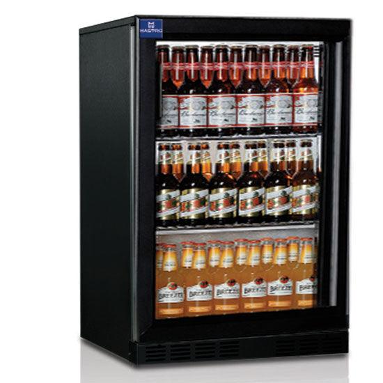 réfrigérateur bar avec 1 porte battante en verre, 128 litres, +1°/+10°C