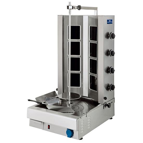 Gril à kebab Vitrocéramique avec 4 zones de chauffage, moteur inférieur, charge max. 40-60 kg