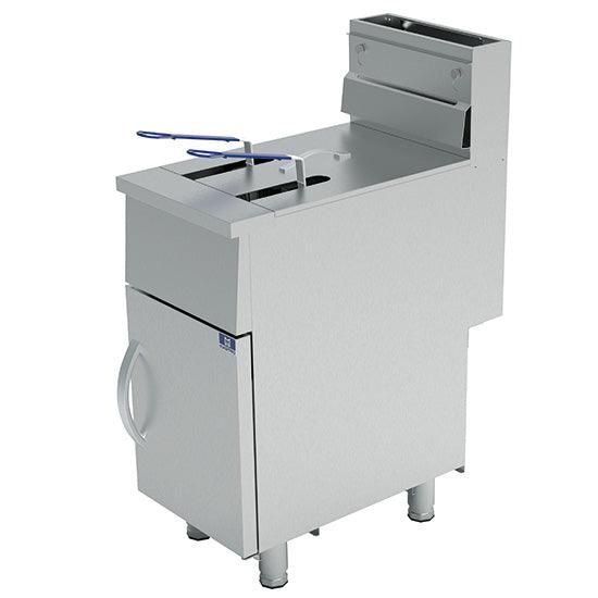 Friteuse à gaz de 1x 21 litres sur meuble avec porte