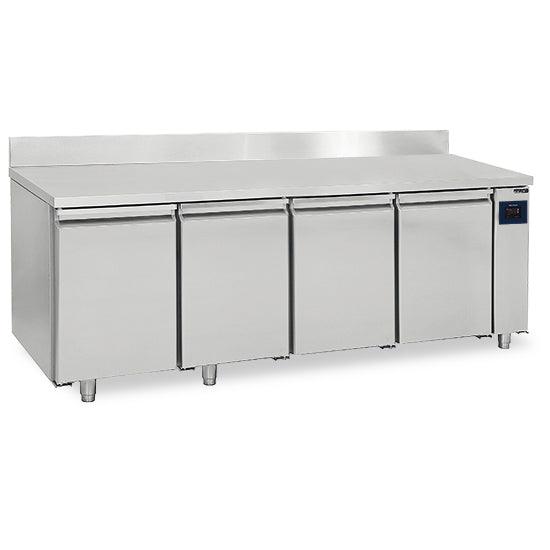 Table réfrigérée à distance avec 4 portes GN 1/1 et dosseret, -2°/+8°C - WiFi