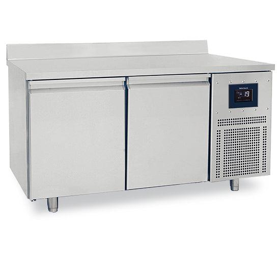Table congélateur pâtisserie 2 portes 600x400 mm, plan en inox avec dosseret, -10°/-22°C - WiFi