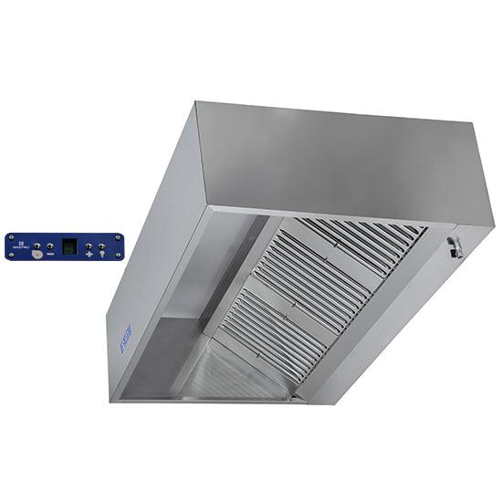 hotte murale cubique avec moteur, éclairage et regulateur de vitesse, 1600x1100 mm