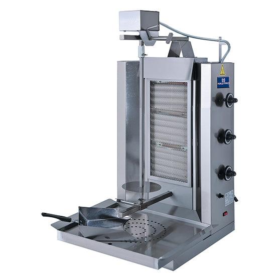 gril à kebab à gaz avec 3 zones de chauffage, moteur supérieur, 30 kg