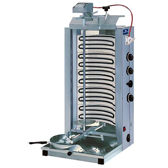 gril à kebab électrique avec 3 zones de chauffage, moteur supérieur, 70 kg