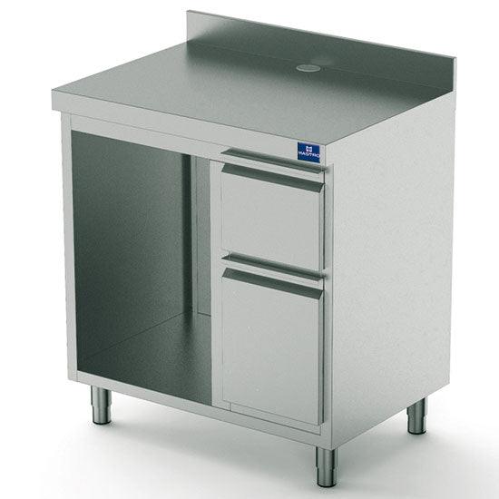 Comptoir arrière pour machine à café 1000 mm avec élément pour lave-vaisselle