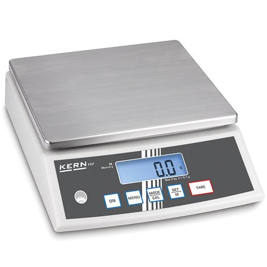 balance de table en acier inox, charge utile maximum 3 kg, lecture 0,1 g
