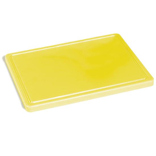 planche à découper en jaune pour volaille avec rainure, 500x300 mm
