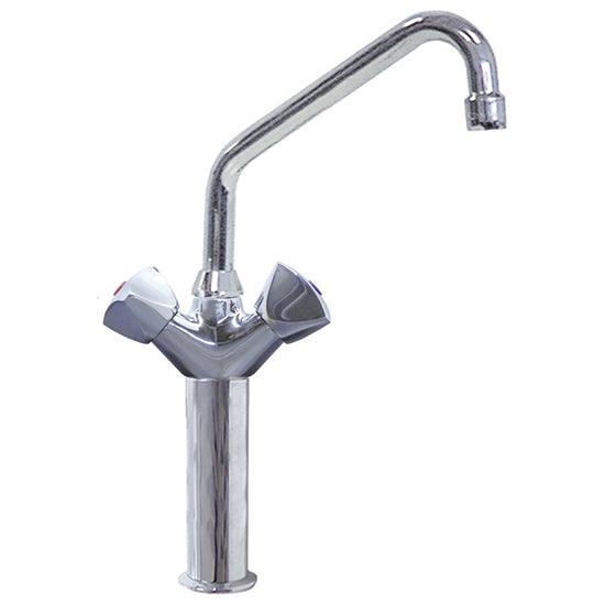 mélangeur monotrou sur colonne 200 mm avec bec en U, raccord 1/2"