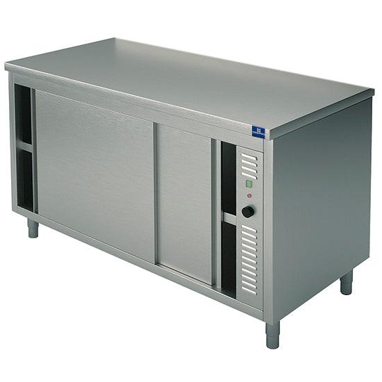 table armoire basse chauffante avec portes coulissantes, sans dosseret, 1000x600 mm