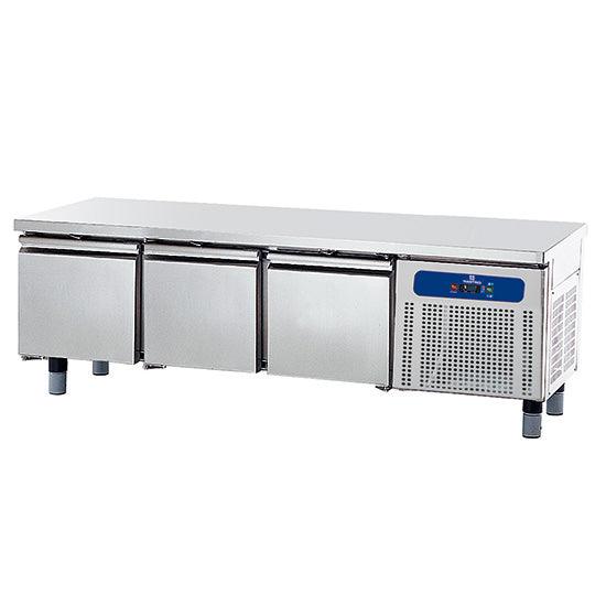 soubassement réfrigéré avec 3 tiroirs 1/1 pour appareils de cuisson, l=1800 mm