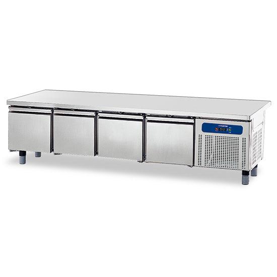 soubassement réfrigéré avec 4 tiroirs 1/1 pour appareils de cuisson 900, l=2200 mm