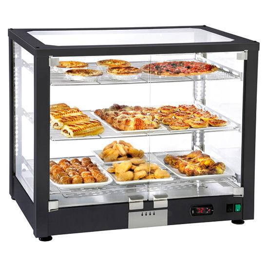 présentoir chaud de table avec 3 niveaux et portes battantes, +20°/+90°C