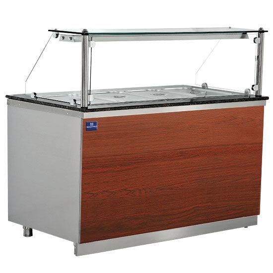 Table bain-marie avec vitre vertical, 4x GN 1/1