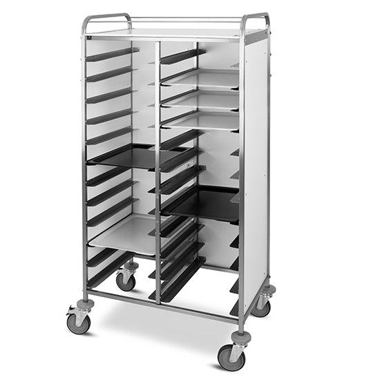 Chariot pour plaques GN fermé sur 3 cotés, 24x GN 1/1 h=110 mm
