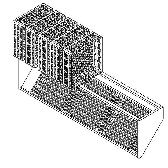 tablette porte-paniers, modèle à mur, l=1600 mm