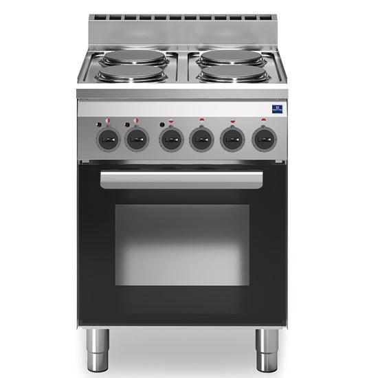 Cuisinière électrique, 4 plaques, 1 four électrique à convection avec gril électrique
