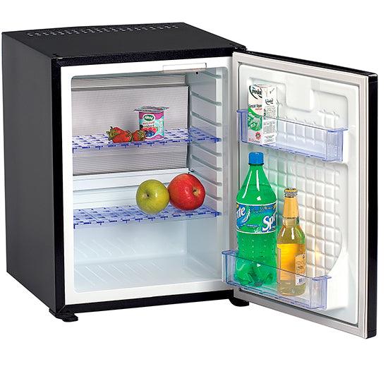 Minibar avec 2 étagères, noir, 38 litres