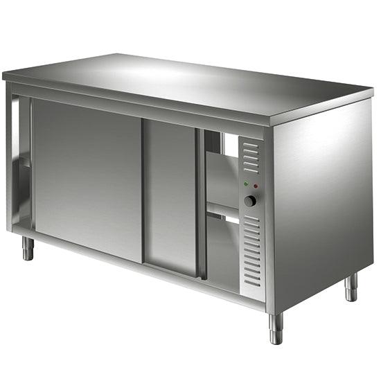 table armoire basse chauffante traversante avec portes coulissantes, 1600x600 mm