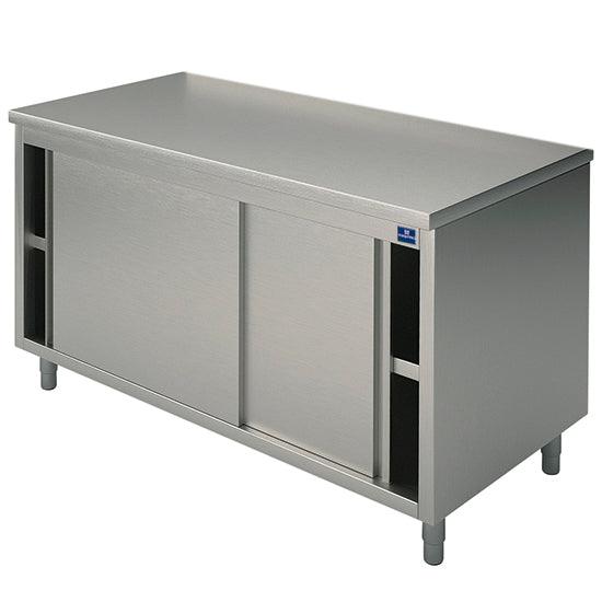 Table armoire basse neutre avec une portes coulissantes, 1500x700 mm