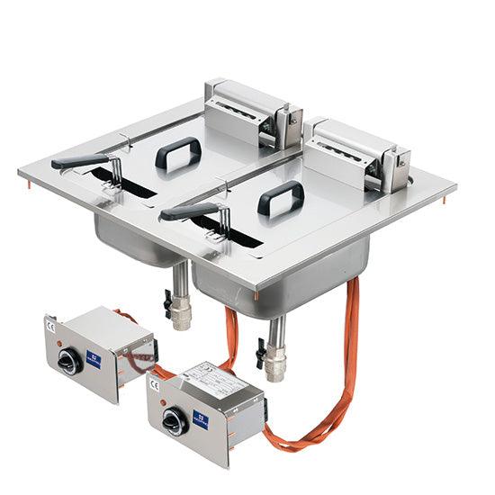 friteuse électrique intégrée, 10+10 litres