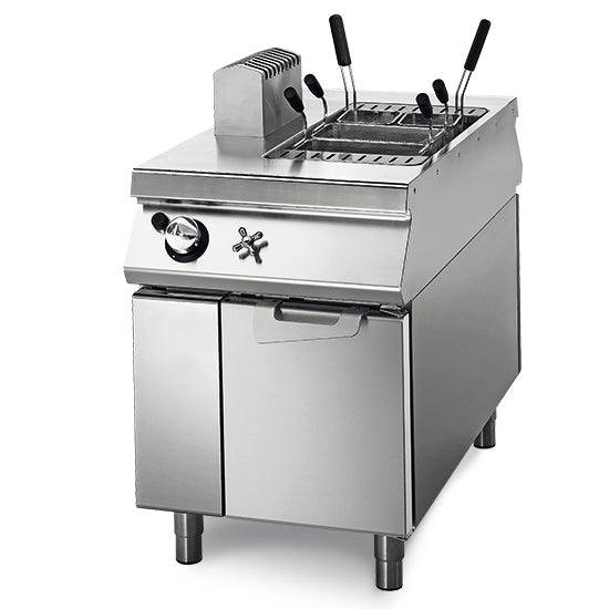 Cuisseur à pâtes gaz sur coffre avec portes, 1 bac GN 1/1 - 40 litres
