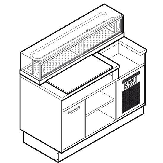Module Sushi 1200 mm avec base neutre et poubelle