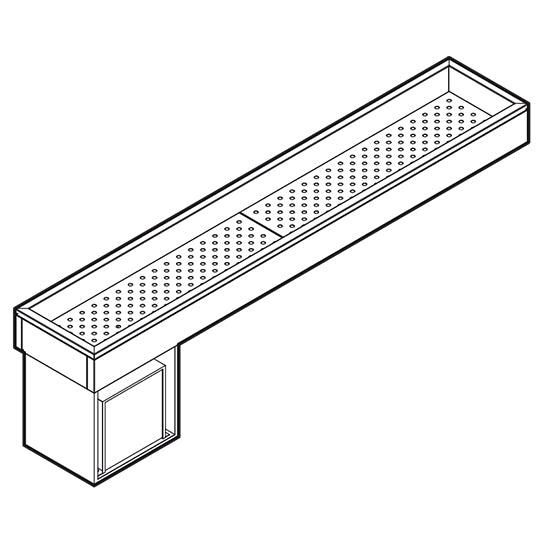 Bac réfrigérée pour sashimi 1600 mm avec refroidissement statique