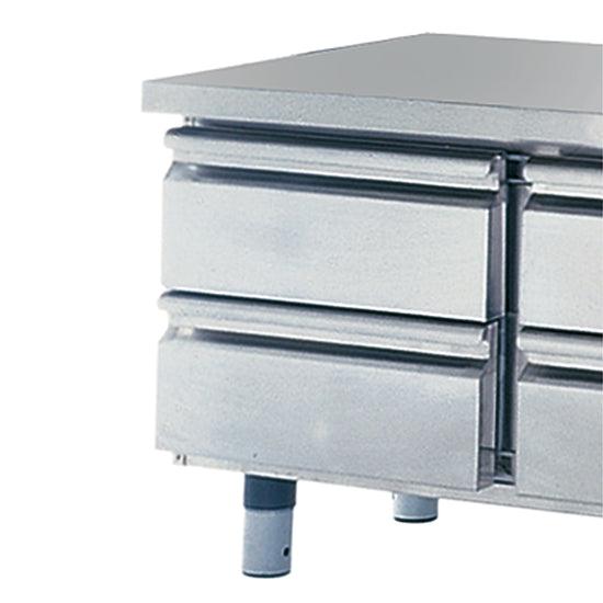 Kit de tiroirs 2x 1/2 pour soubassements réfrigérés 700 mm, h=100 mm