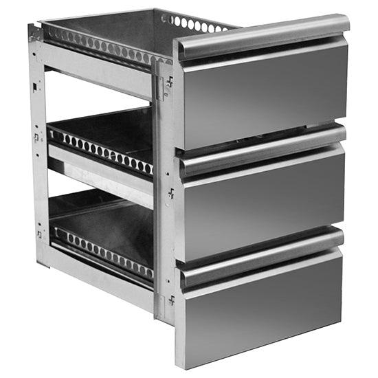 kit de tiroirs avec "soft self closing" 3x 1/3 pour tables réfrigérées 700 mm - série VIRTUS
