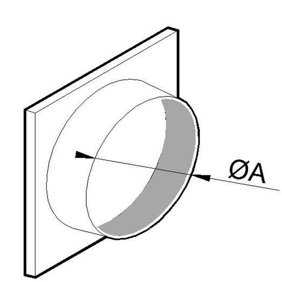 embout pour tube flexible en aluminium, ø 350 mm