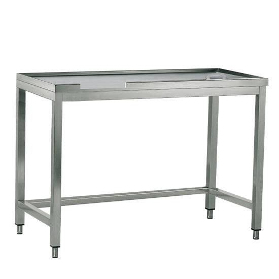 table de triage droit avec trou, pour machines avec sortie à gauche, l=1600 mm