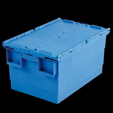 Bac 600 x 400 x 315 mm 55 L avec couvercle intégré - bleu - FRANCE CHR