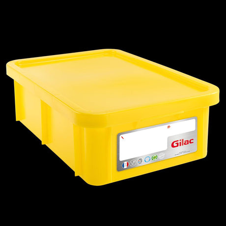 Bac HACCP 25 L rectangulaire + couvercle - jaune - FRANCE CHR